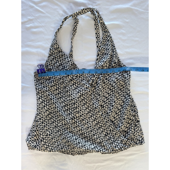 Zara Woman Leopard Print Halter Top Wrap Front Sleeveless Blouse Size M - Picture 5 of 7